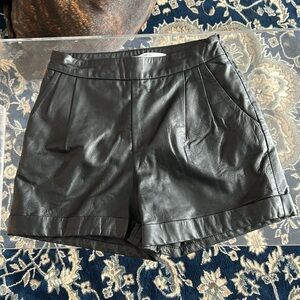 Black leather shorts